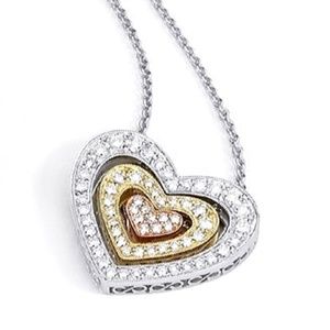 SOLD Simon G.  Diamond 18K YG WG RG Floating